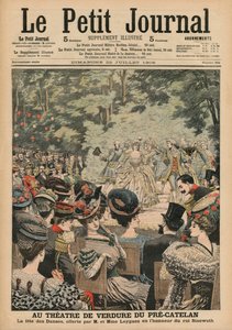 Divadlo pod širým nebem v Pre-Catelan, taneční festival uvádí Georges Leygues na počest Sisowatha, krále Kambodže, ilustrace na přední straně obálky 